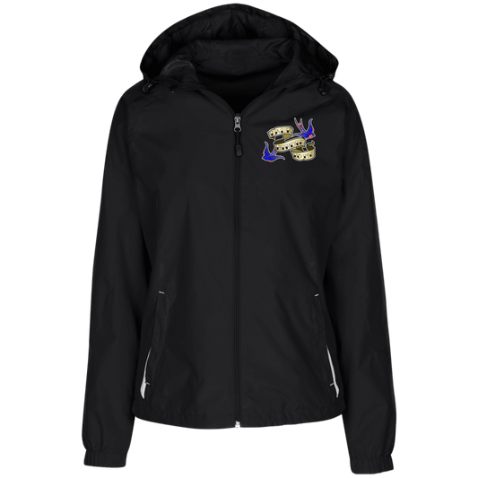 OPG Custom Design #25. Talk Birdie to Me. Ladies' Jersey-Lined Hooded Windbreaker