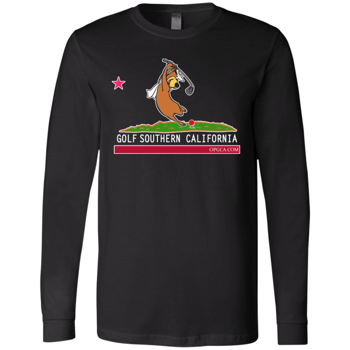 OPG Custom Design #15. Golf Southern California with Yogi Bear Fan Art. Jersey Long Sleeve T-Shirt