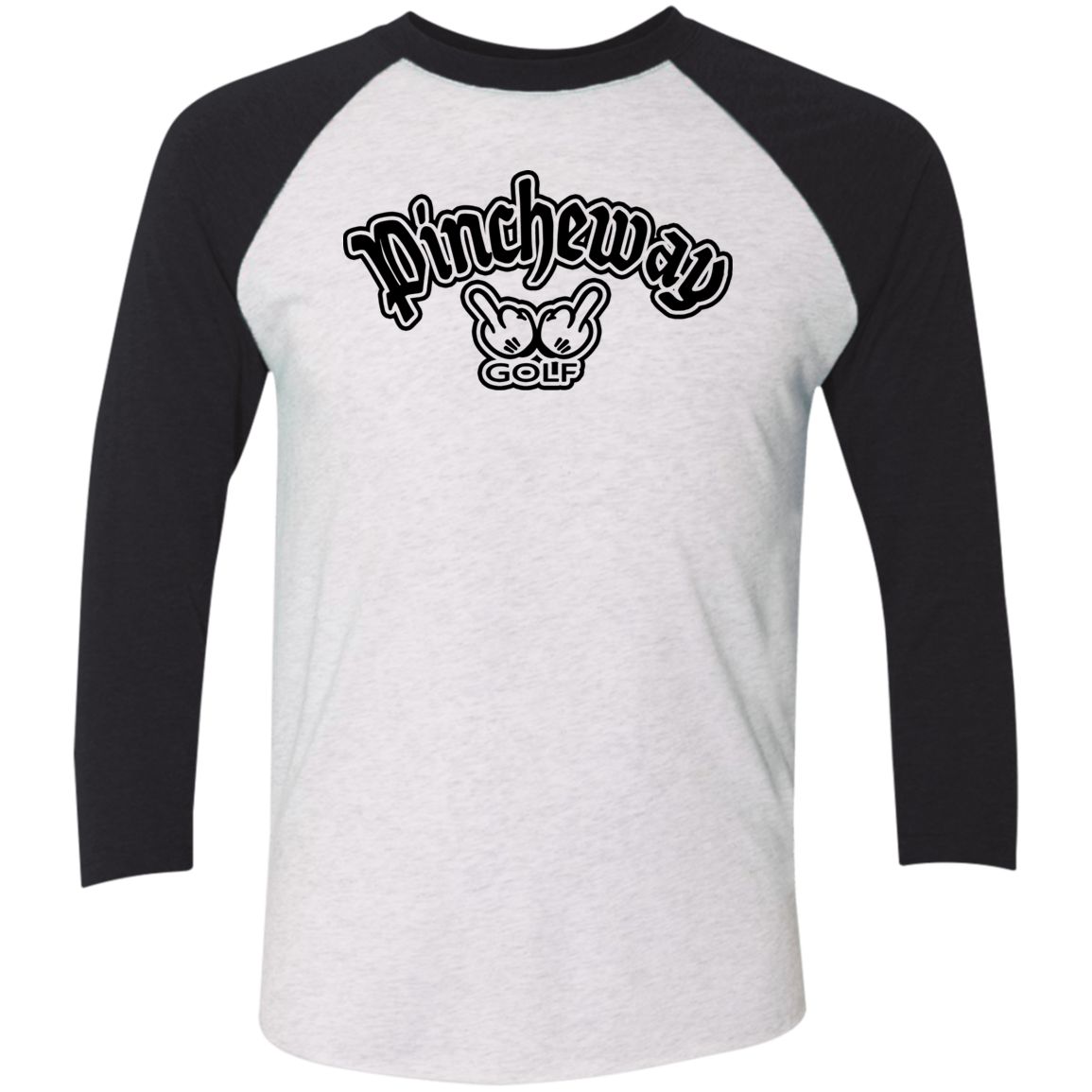 OPG Custom Artwork #27. Pincheway Golf. Tri-Blend 3/4 Sleeve Raglan T-Shirt