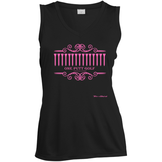 OPG Custom Design #5. Golf Tee-Shirt. Golf Humor. Ladies' Sleeveless V-Neck