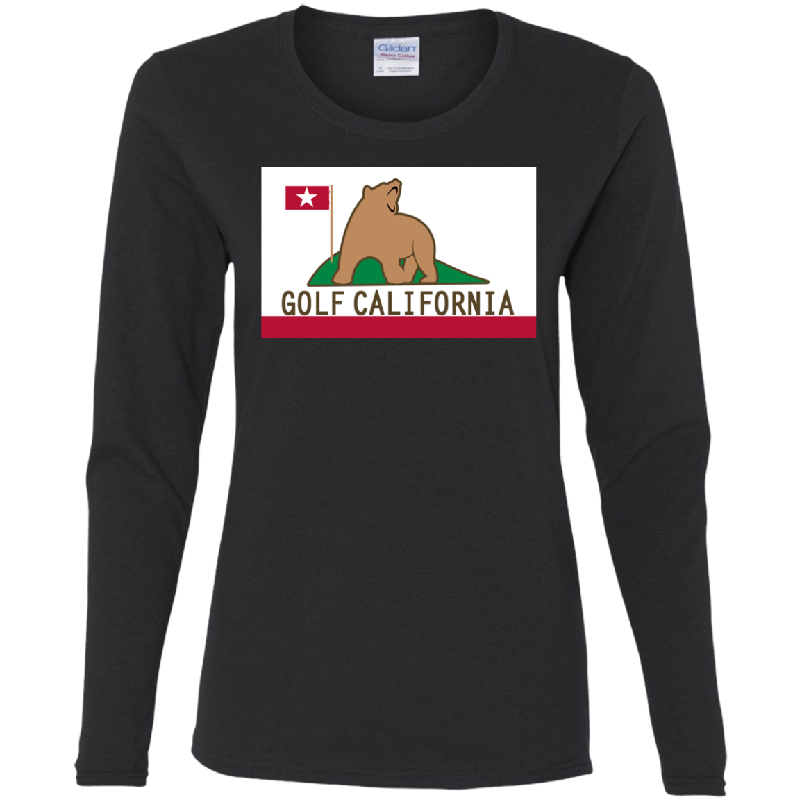 OPG Custom Design #14. Golf California. California State Flag. Ladies' 100% Cotton T-Shirt