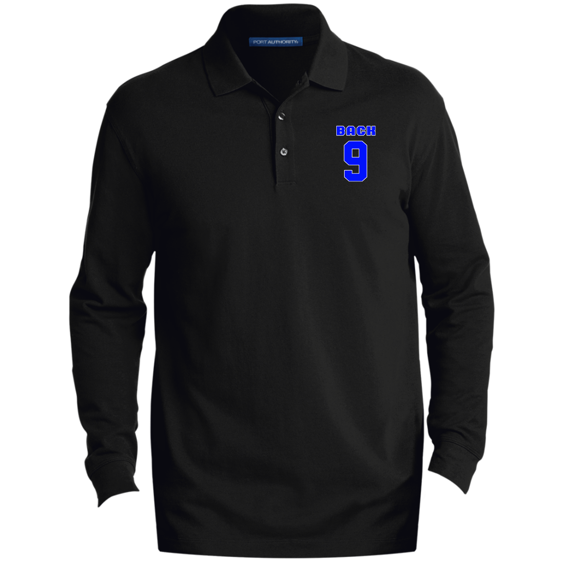 OPG Custom Design #17. Back 9. Men's EZCotton™ Long Sleeve Polo