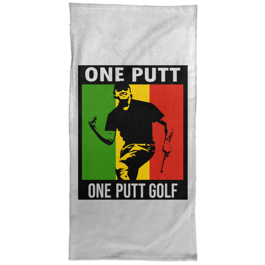 OPG Custom Design #22. One Putt. Bob Marley One Love Parody. Men's Edition. Towel - 15x30