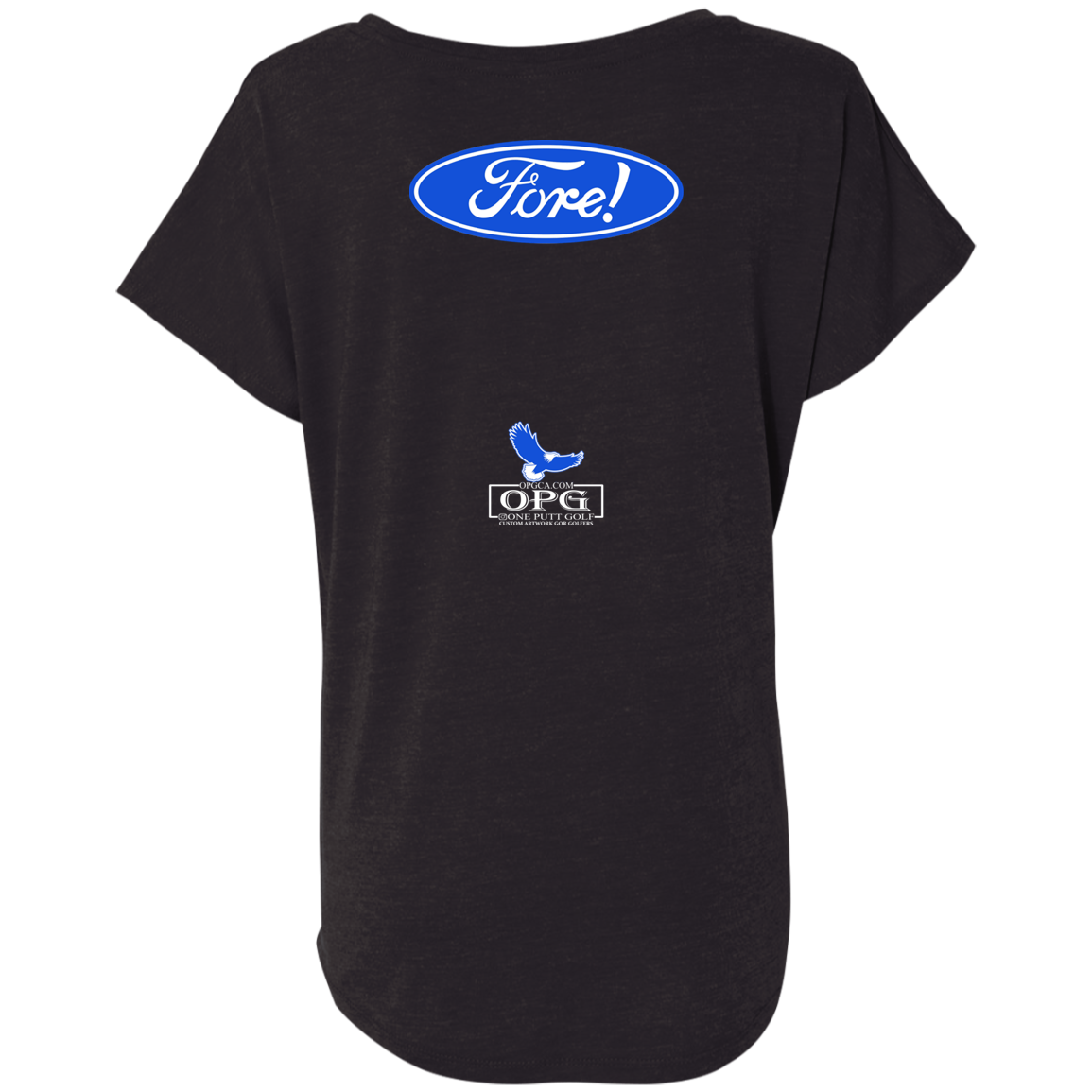 OPG Custom Design #11. Fore! Ford Parody. Ladies' Triblend Dolman Sleeve