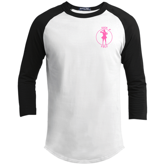 OPG Custom Design #19. GUCK FOLF. Female Edition. Youth 3/4 Raglan Sleeve Shirt