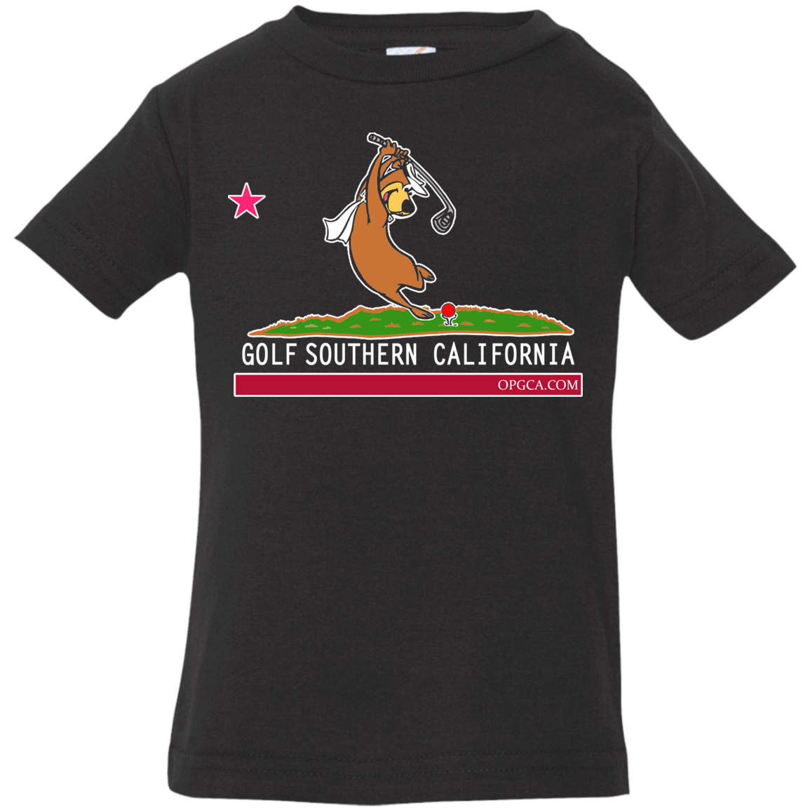 OPG Custom Design #15. Golf Southern California with Yogi Bear Fan Art. Infant Jersey T-Shirt