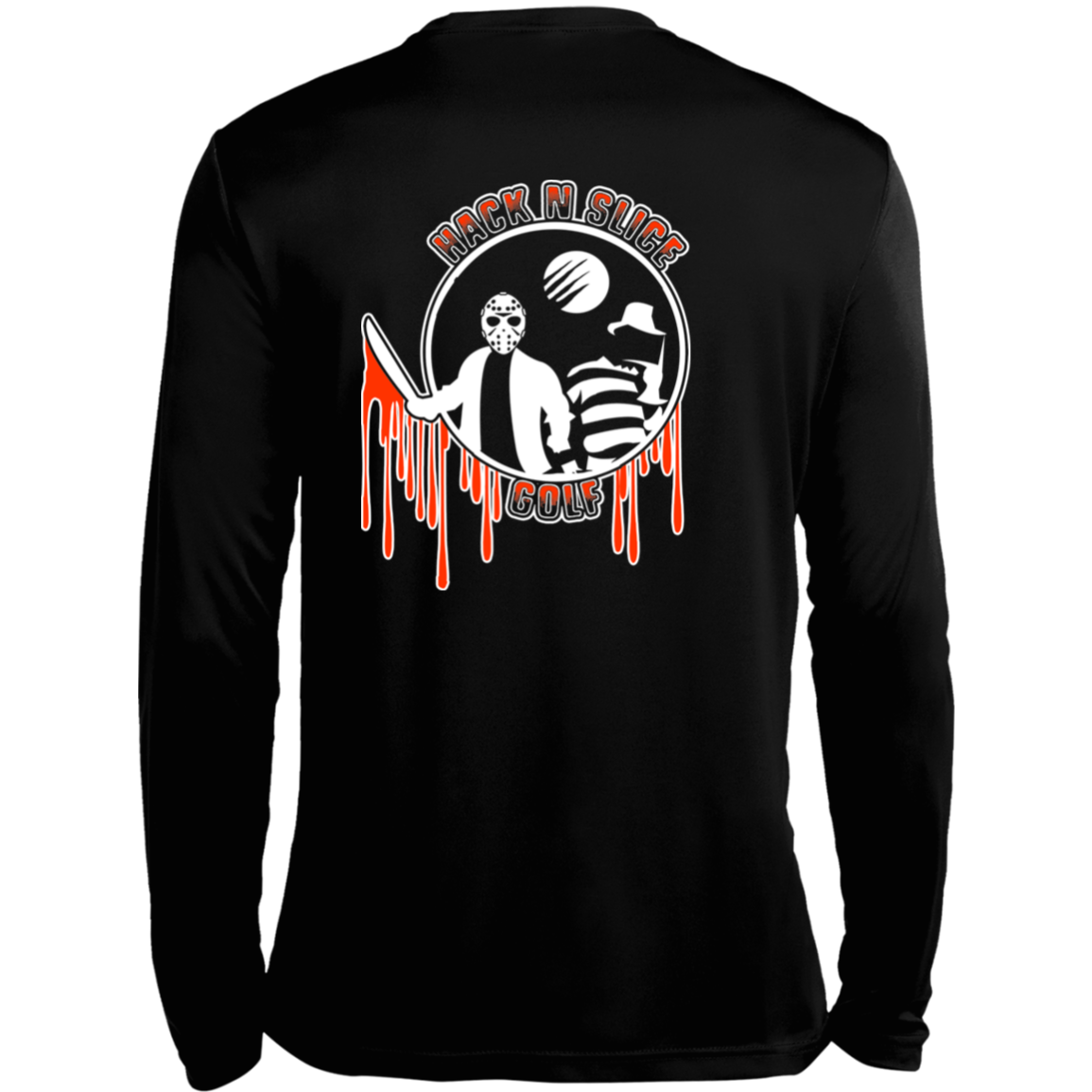 OPG Custom Design #23. Hack N Slice Golf. Freddy and Jason Fan Art. 100% Polyester Moisture-Wicking Tee