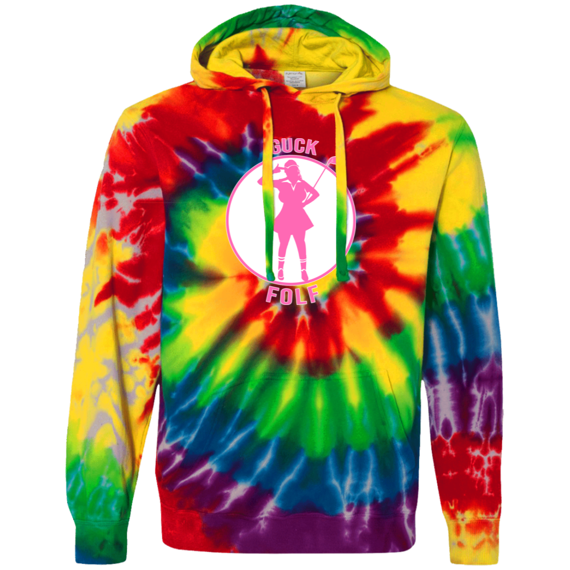 OPG Custom Design #19. GUCK FOLF. Female Edition. Tie-Dyed Pullover Hoodie