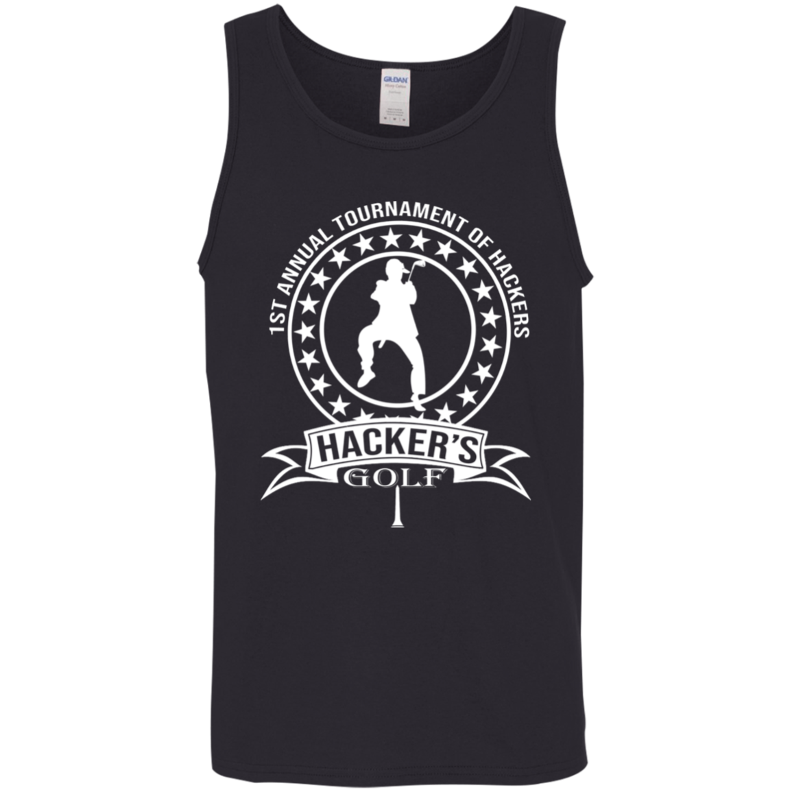 OPG Custom Design #20. 1st Annual Hackers Golf Tournament. 5.3 oz. 100% Cotton Tank Top