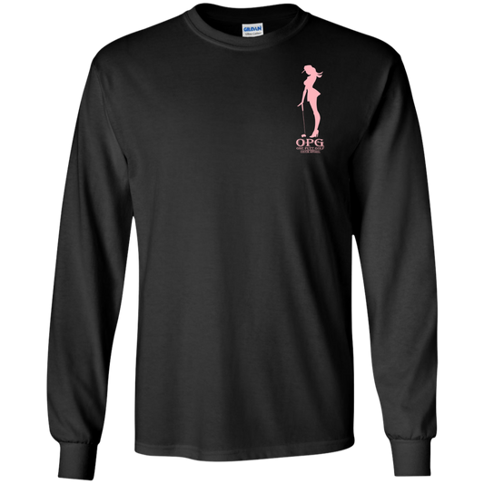 OPG Custom Design #10. Lady on Front / Flag Pole Dancer On Back. Youth Long Sleeve T-Shirt