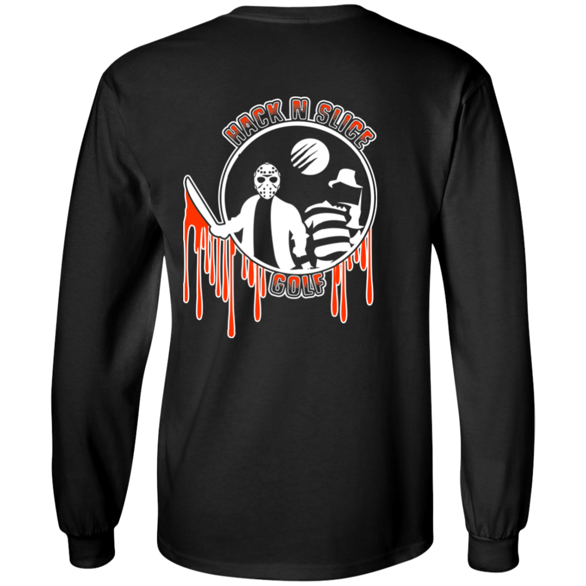 OPG Custom Design #23. Hack N Slice Golf. Freddy and Jason Fan Art. Youth LS T-Shirt