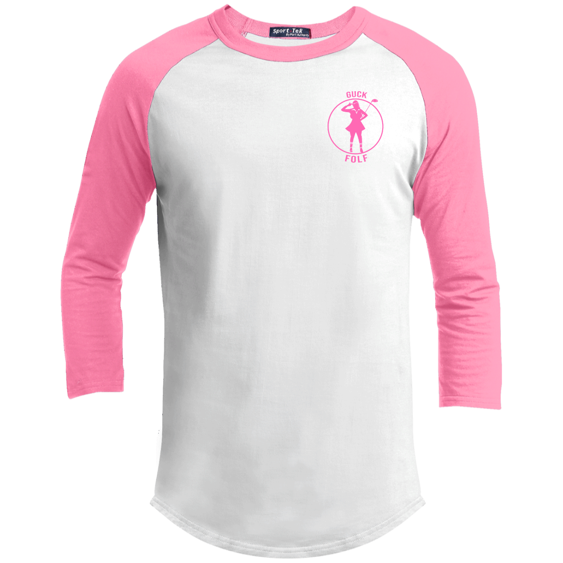 OPG Custom Design #19. GUCK FOLF. Female Edition. Youth 3/4 Raglan Sleeve Shirt