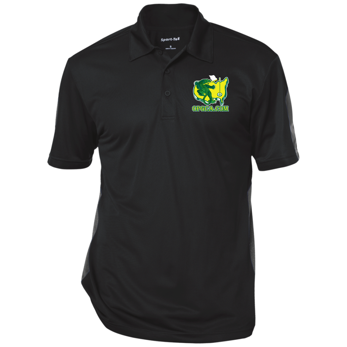 OPG Custom Design #26. Tiger Woods Fan Art. 2019 Master's Champion. Performance Textured Three-Button Polo