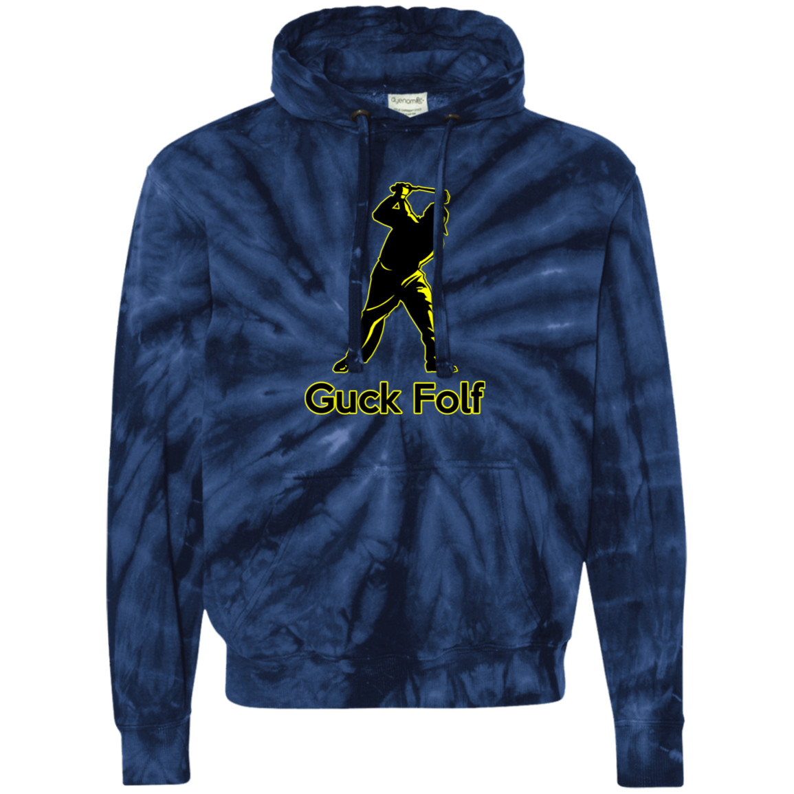 OPG Custom Design #19. GUCK FOLF. Men's Edition. Tie-Dyed Pullover Hoodie