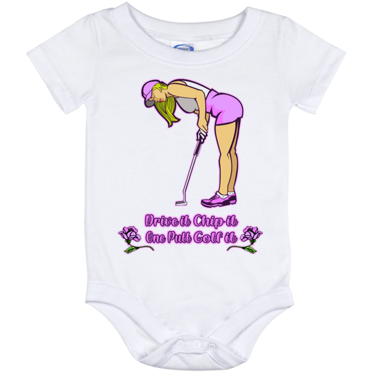 OPG Custom Design #13. Drive it. Chip it. One Putt Golf it. Baby Onesie 12 Month