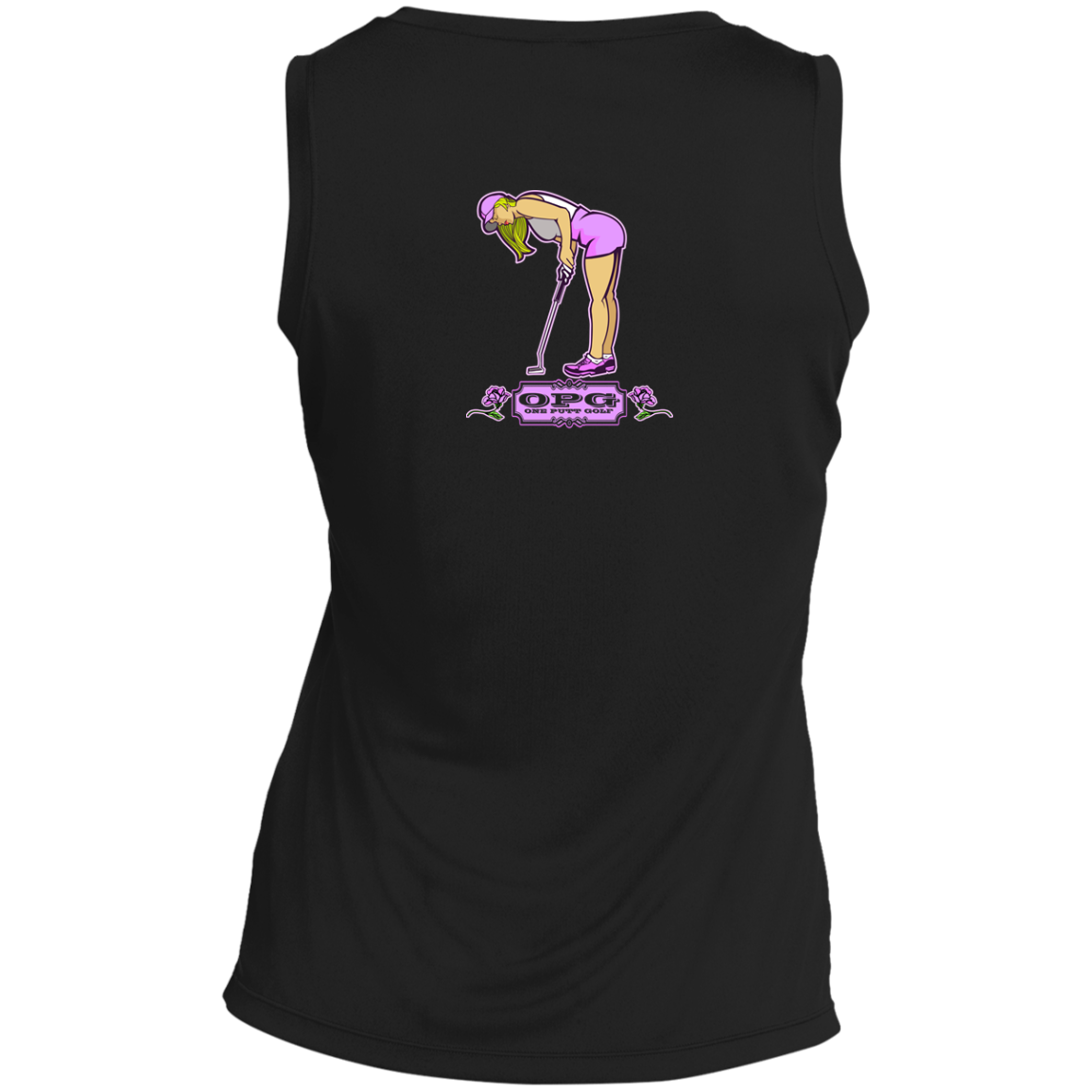 OPG Custom Design #13. Drive it. Chip it. One Putt Golf it. Ladies' Sleeveless V-Neck