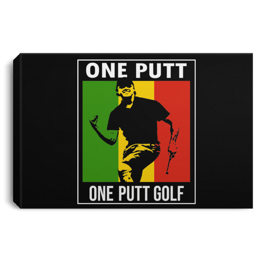 OPG Custom Design #22. One Putt. Bob Marley One Love Parody. Men's Edition. Landscape Canvas .75in Frame