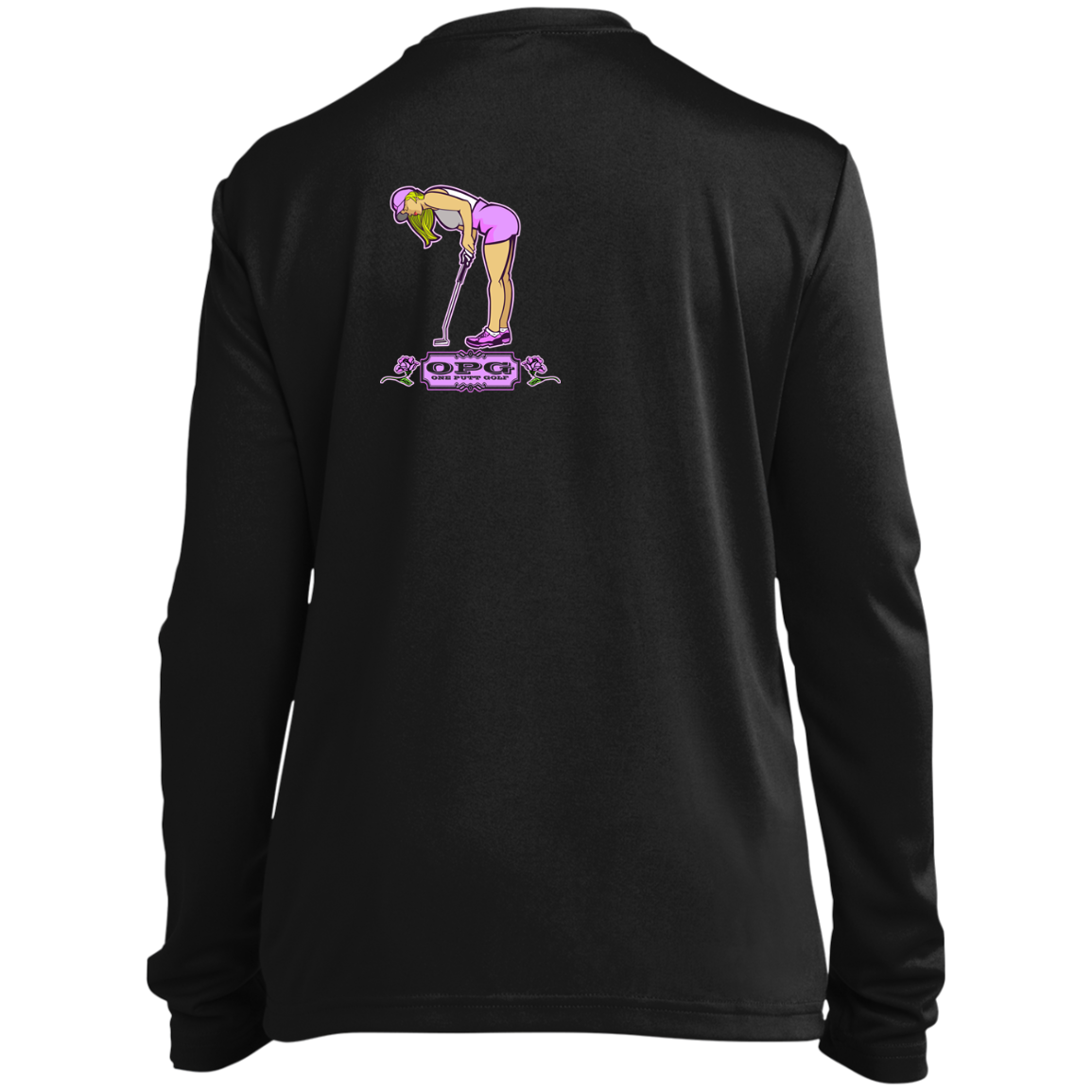 OPG Custom Design #13. Drive it. Chip it. One Putt Golf it. Youth 100% Polyester Long Sleeve Tee