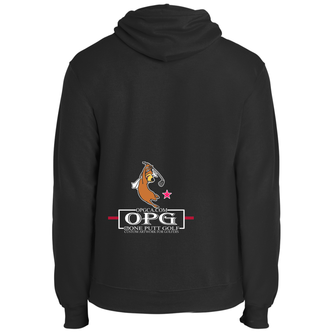 OPG Custom Design #15. Golf Southern California with Yogi Bear Fan Art. Fleece Pullover Hoodie