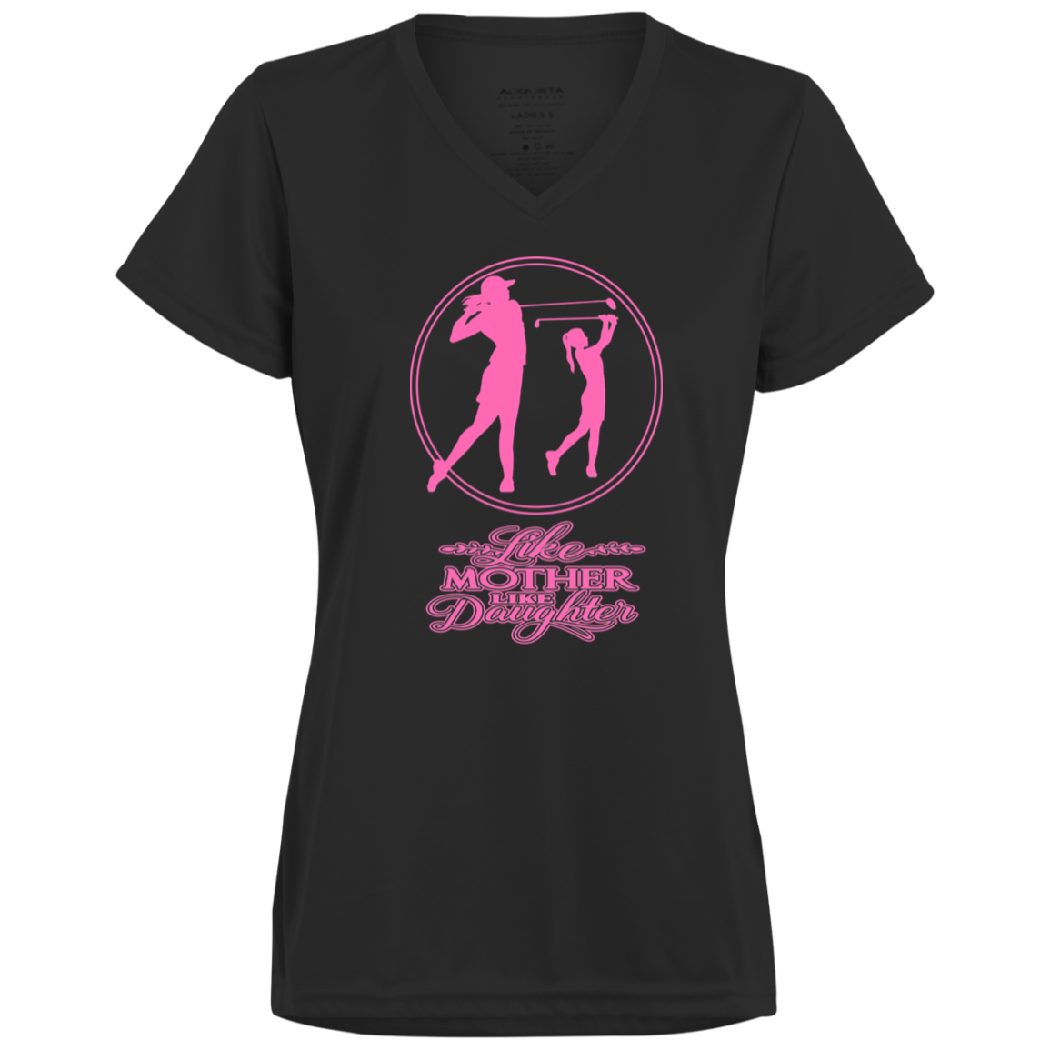 ZZZ#07 OPG Custom Design. Like Mother like Daughter. Ladies’ 100% polyester V-Neck Tee