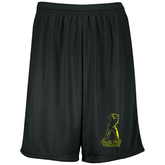 OPG Custom Design #19. GUCK FOLF. Men's Edition. Moisture-Wicking 9 inch Inseam Mesh Shorts