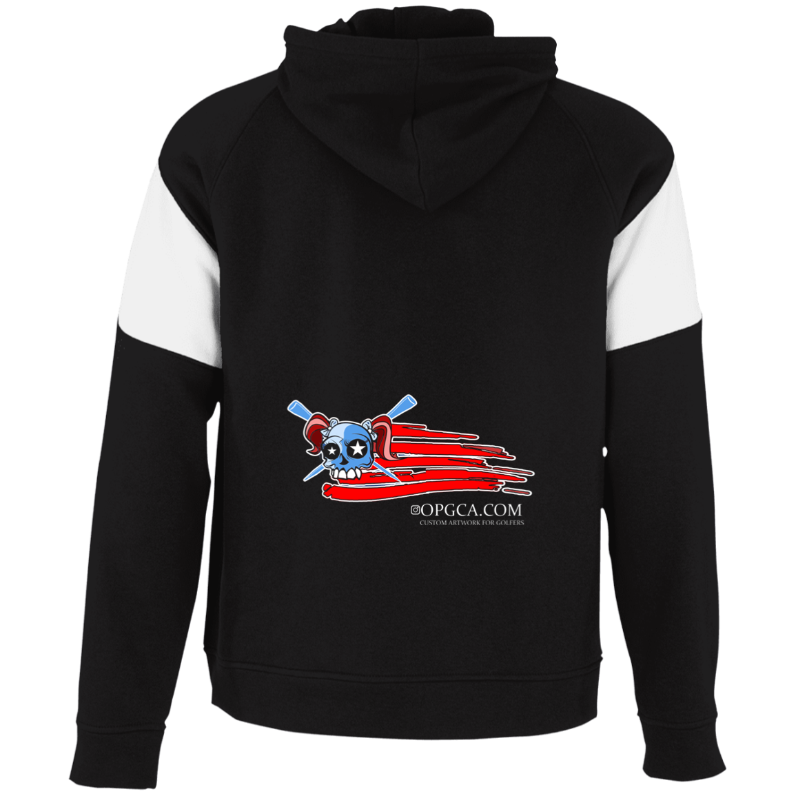 OPG Custom Design #12. American Golfer. Female Edition. Youth Athletic Colorblock Fleece Hoodie