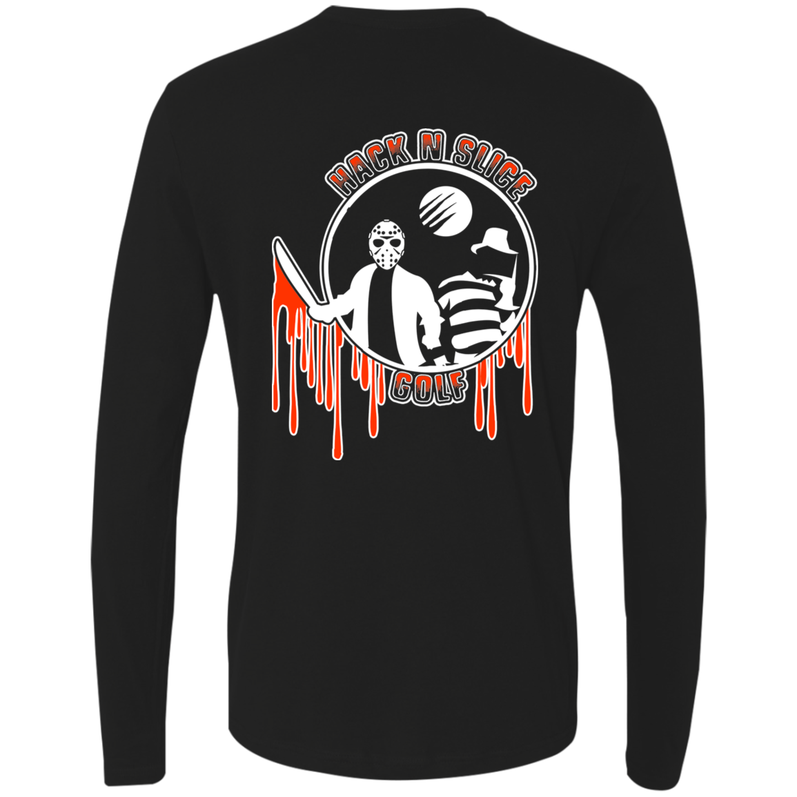 OPG Custom Design #23. Hack N Slice Golf. Freddy and Jason Fan Art. Men's Premium LS