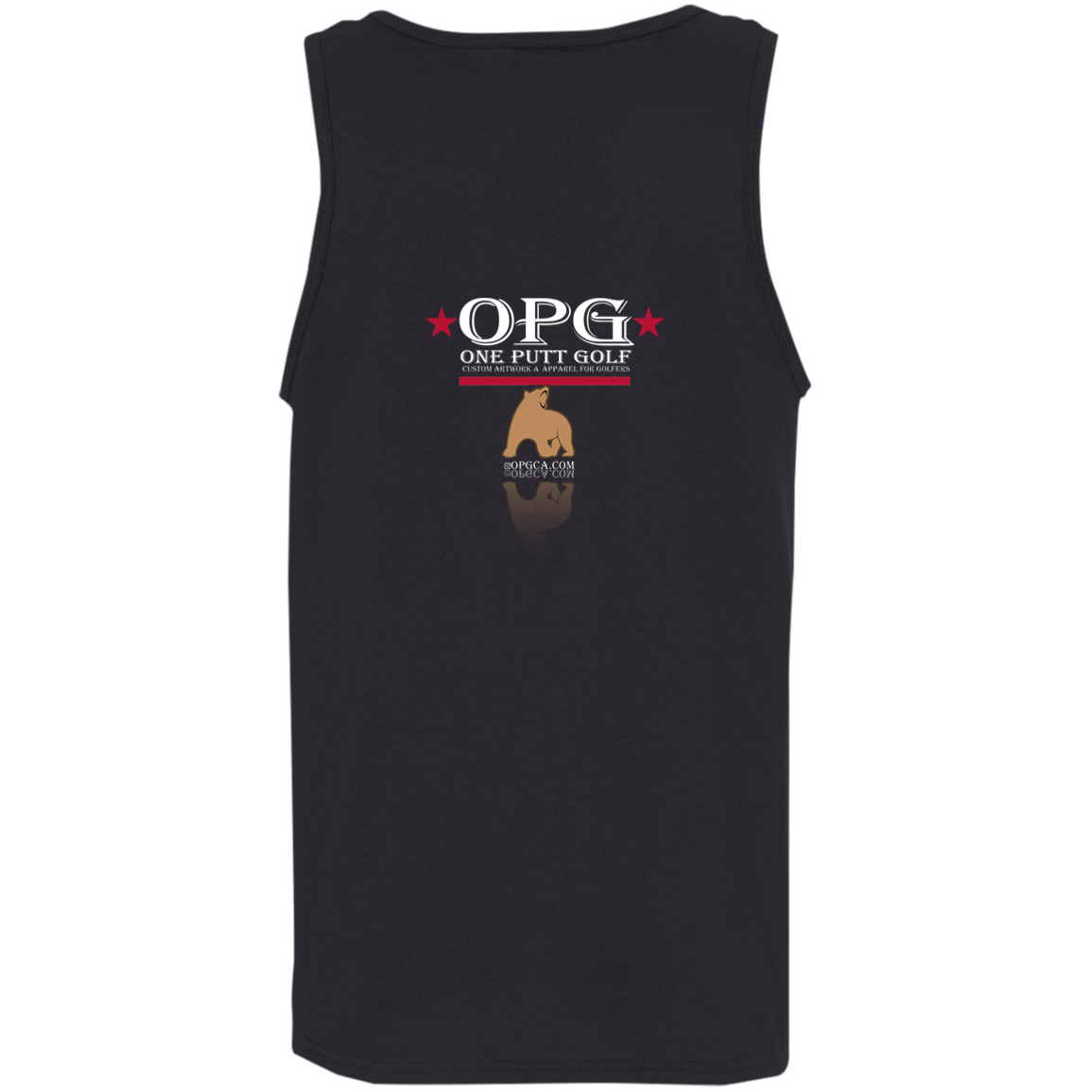 OPG Custom Design #14. Golf California. California State Flag. 5.3 oz.100% Cotton Preshrunk Jersey Tank Top