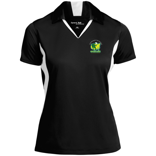 OPG Custom Design #26. Tiger Woods Fan Art. 2019 Master's Champion. Ladies' Colorblock Performance Polo