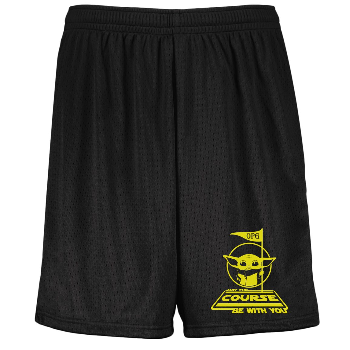 OPG Custom Design #21. May the course be with you. Parody / Fan Art. Youth Moisture-Wicking Mesh Shorts