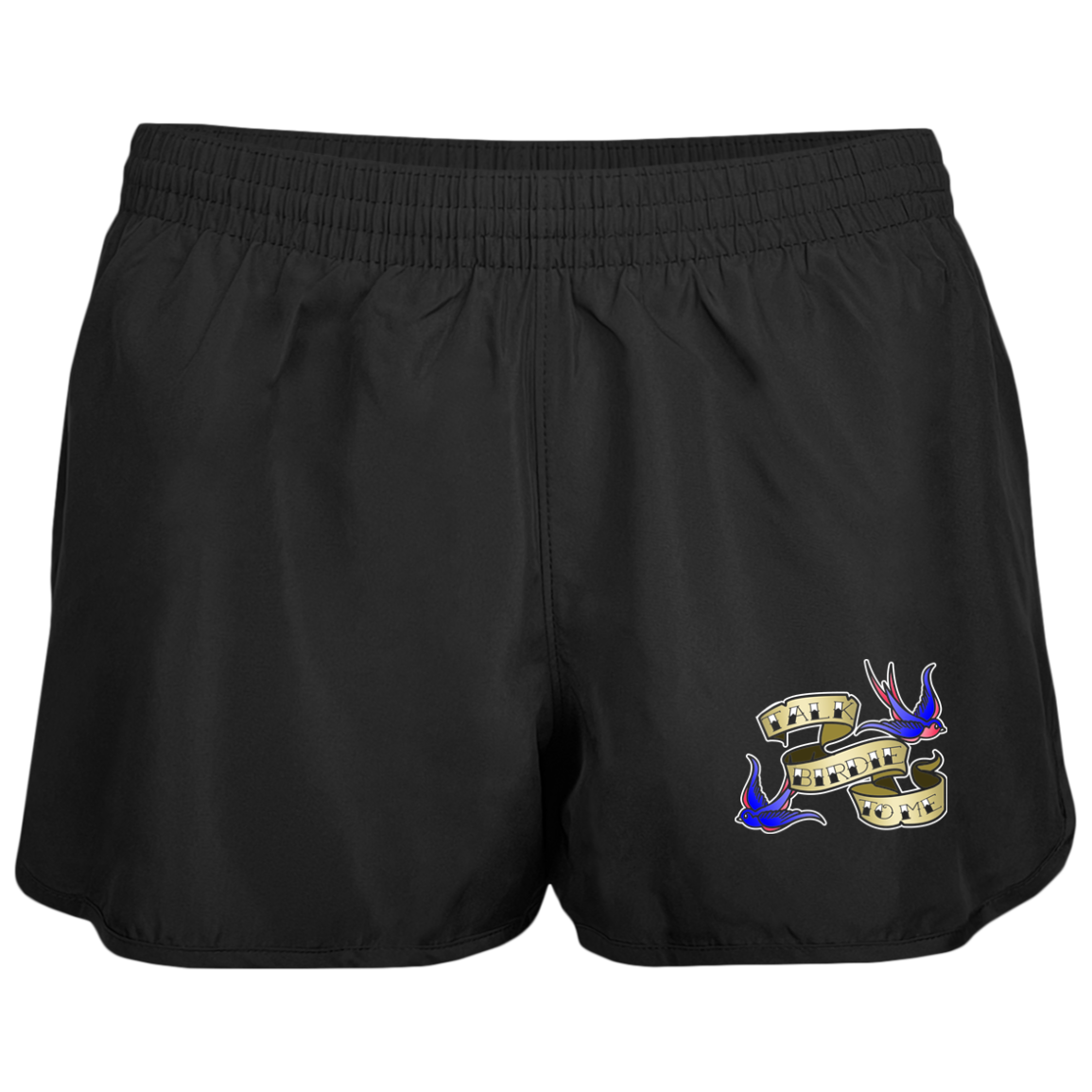 OPG Custom Design #25. Talk Birdie to Me. Ladies' Wayfarer Running Shorts