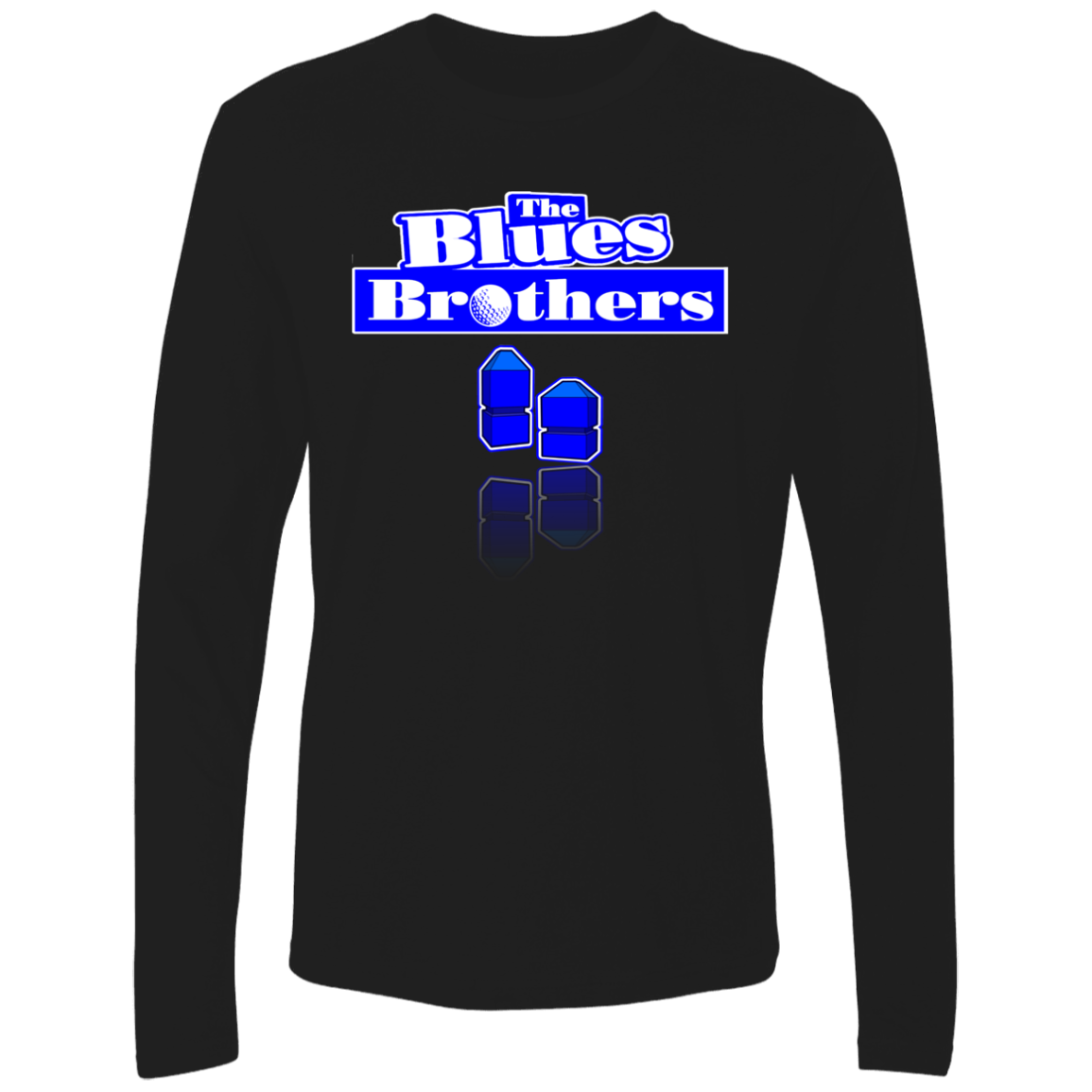 OPG Custom Design #3. Blue Tees Blues Brothers Fan Art. Men's 100% Combed Ring-Spun Cotton