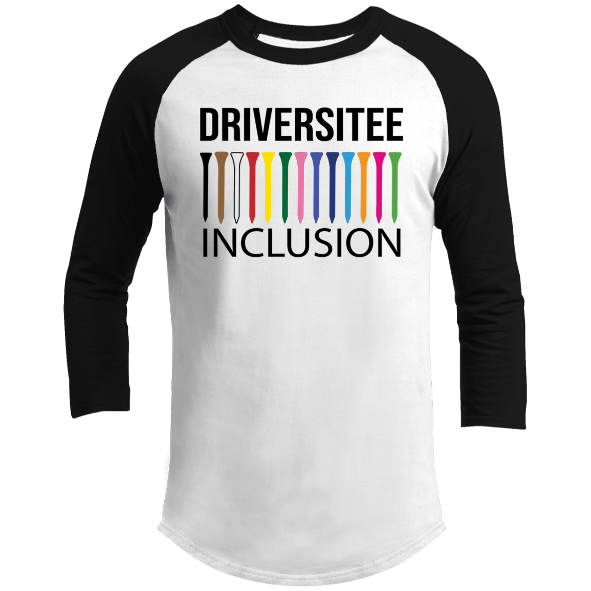 ZZZ#06 OPG Custom Design. DRIVER-SITEE & INCLUSION. 3/4 Raglan Sleeve Shirt 100% Ringspun Combed Cotton