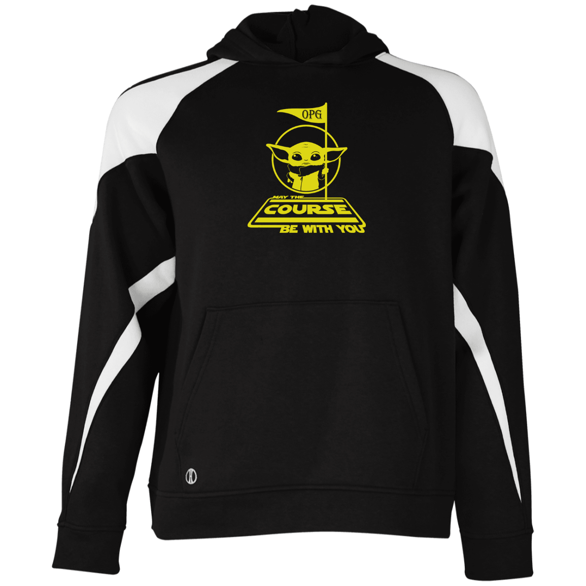 OPG Custom Design #21. May the course be with you. Parody / Fan Art. Youth Athletic Colorblock Fleece Hoodie