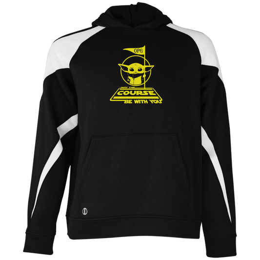 OPG Custom Design #21. May the course be with you. Parody / Fan Art. Youth Athletic Colorblock Fleece Hoodie