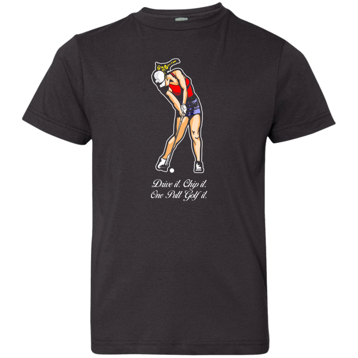 OPG Custom Design #9. Drive it. Chip it. One Putt Golf It. Golf So. Cal. Youth Jersey T-Shirt