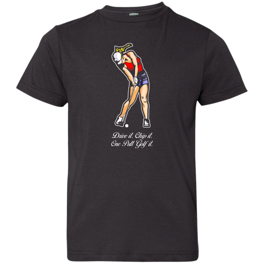 OPG Custom Design #9. Drive it. Chip it. One Putt Golf It. Golf So. Cal. Youth Jersey T-Shirt