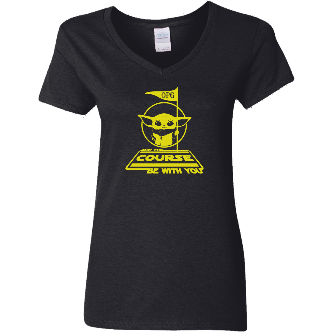 OPG Custom Design #21. May the course be with you. Star Wars Parody and Fan Art. Ladies' 5.3 oz. V-Neck T-Shirt