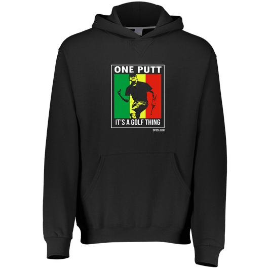 OPG Custom Design #22. One Putt / One Love Parody with Fan Art. Male Edition. Youth Dri-Power Fleece Hoodie