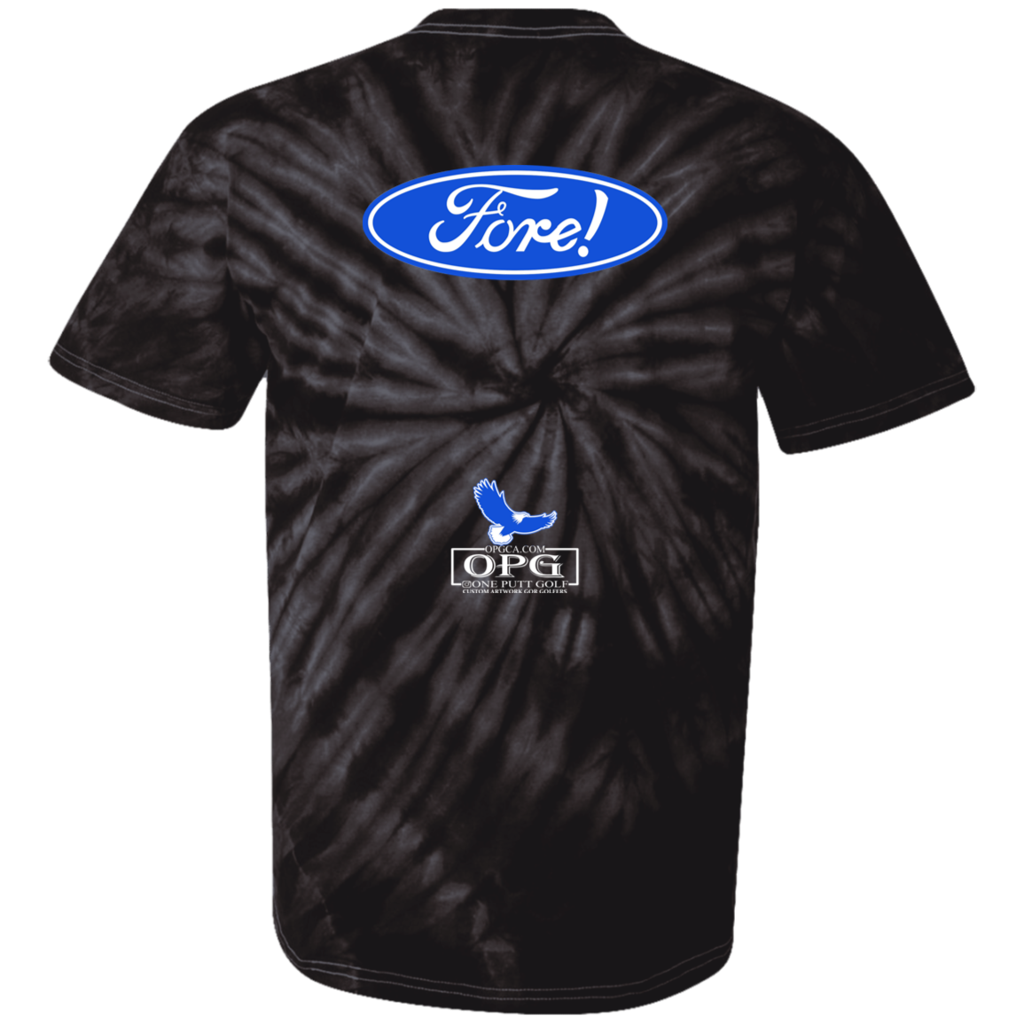 OPG Custom Design #11. Fore! Ford Parody. 100% Cotton Tie Dye T-Shirt