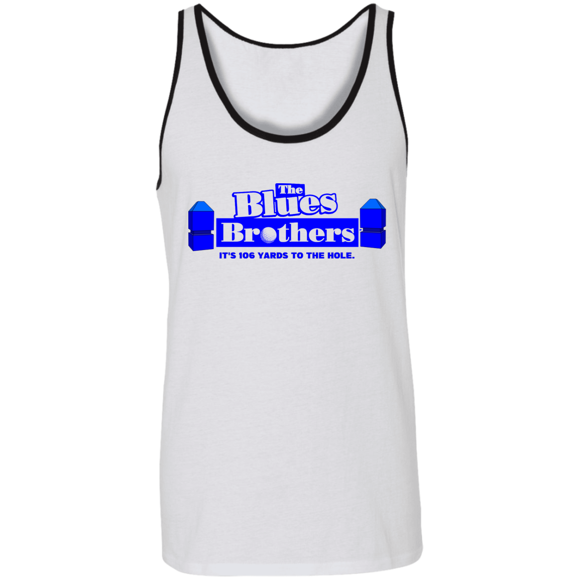 OPG Custom Design #3. Blue Tees Blues Brothers Fan Art. 2 Tone Tank 100% Combed and Ringspun Cotton