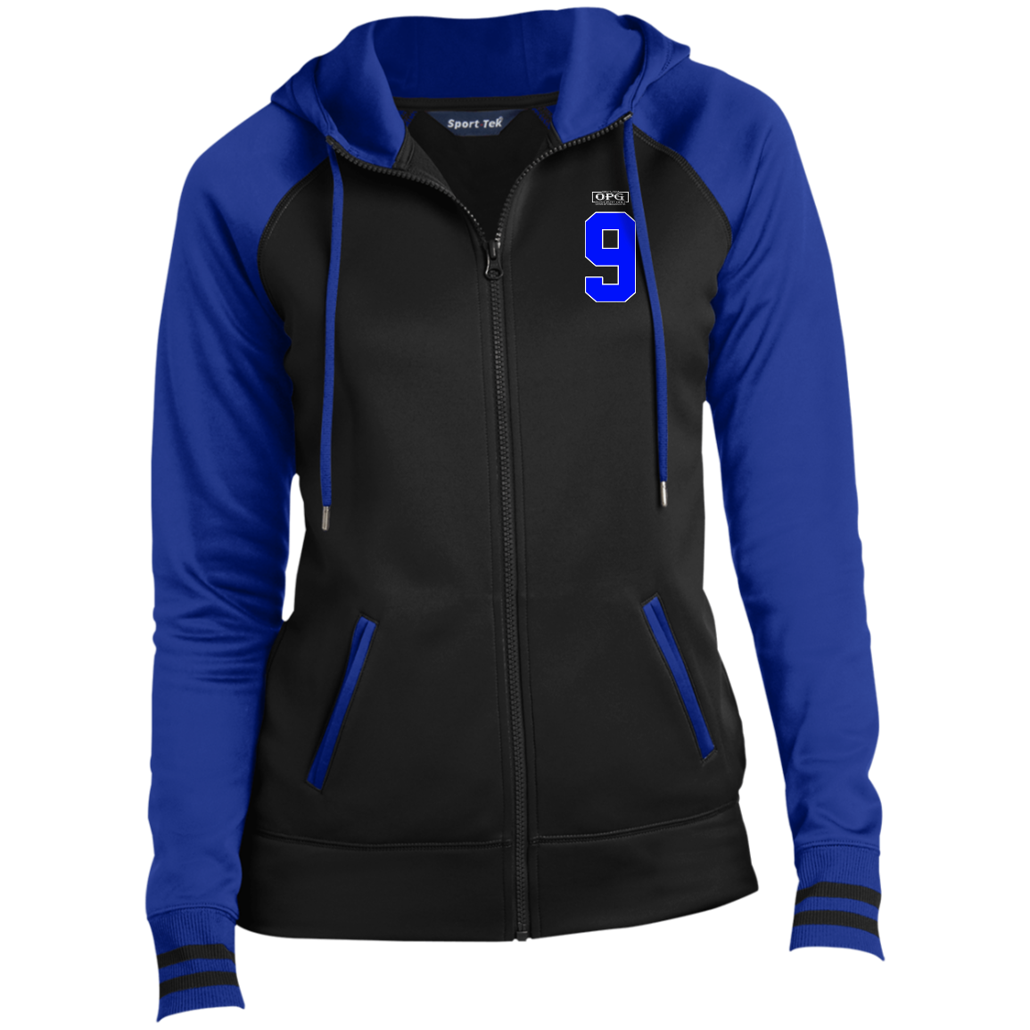 OPG Custom Design #17. Back 9. Ladies' Sport-Wick® Full-Zip Hooded Jacket