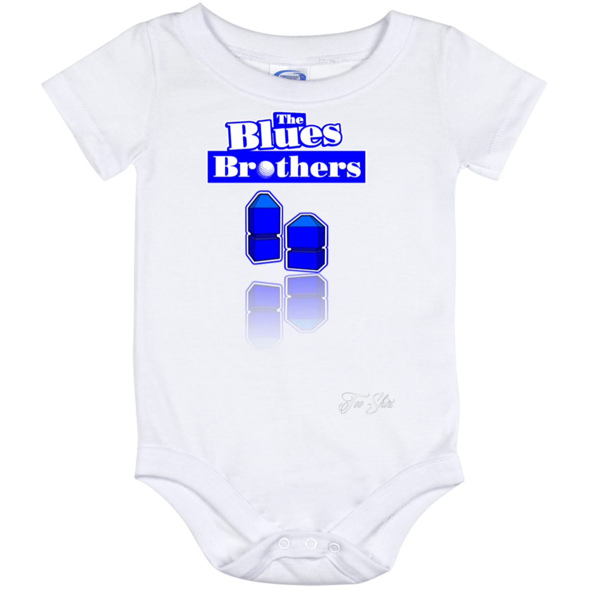 OPG Custom Design #3. Blue Tees Blues Brothers Fan Art. Baby Onesie 12 Month