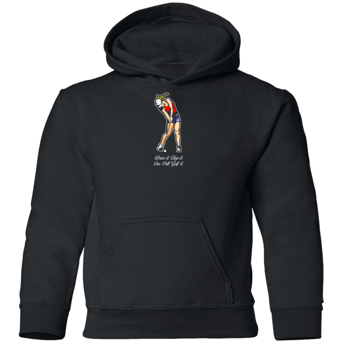 OPG Custom Design #9. Drive it. Chip it. One Putt Golf It. Golf So. Cal. Youth Boys Pullover Hoodie