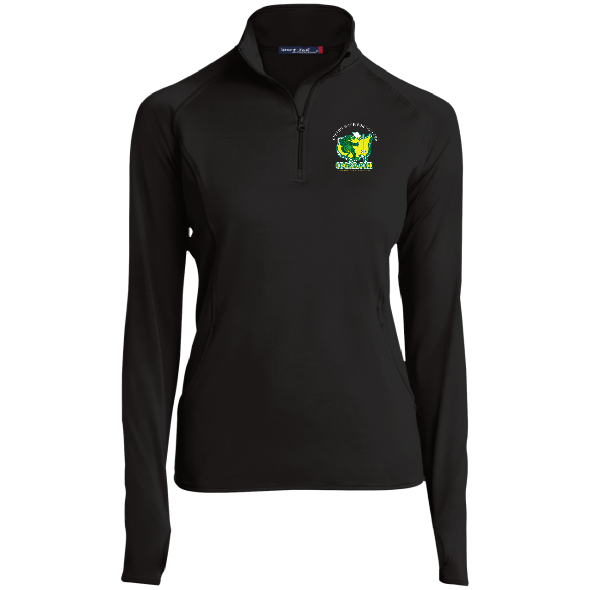 OPG Custom Design #26. Tiger Woods Fan Art. 2019 Master's Champion. Ladies' 1/2 Zip Performance Pullover