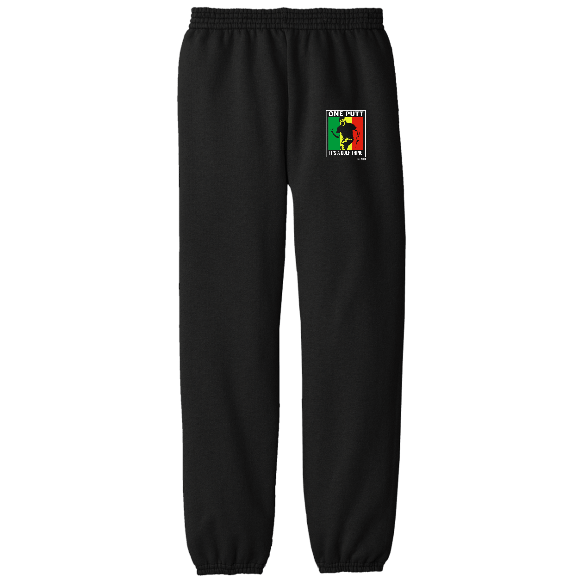 OPG Custom Design #22. One Putt / One Love Parody with Fan Art. Male Edition. Youth Fleece Pants