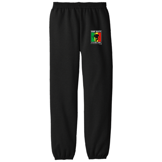 OPG Custom Design #22. One Putt / One Love Parody with Fan Art. Male Edition. Youth Fleece Pants