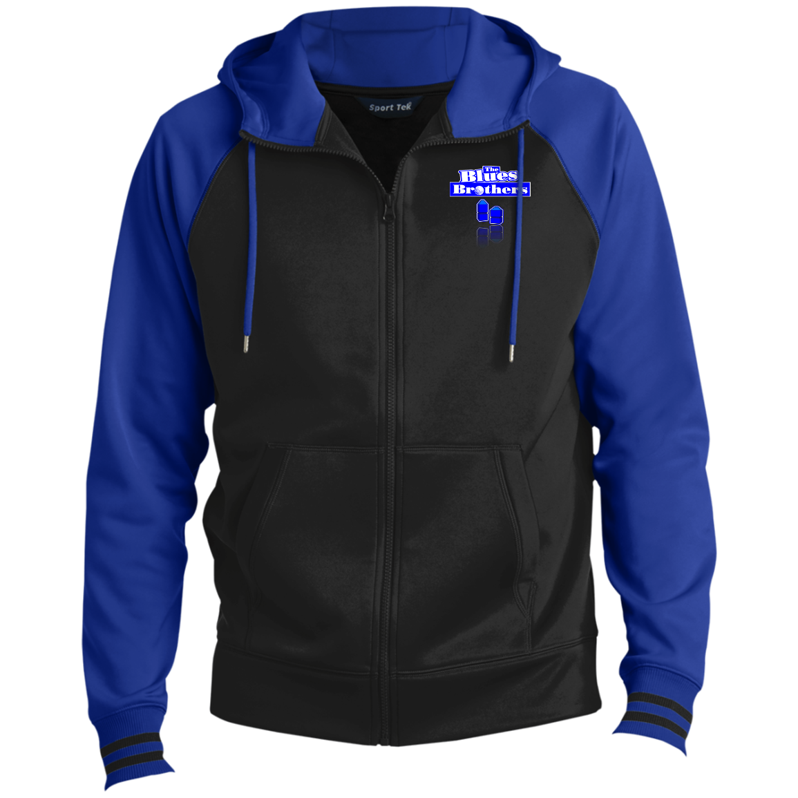 OPG Custom Design #3. Blue Tees Blues Brothers Fan Art. Sport-Wick® Full-Zip Hooded Jacket