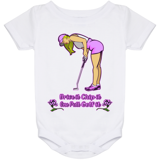 OPG Custom Design #13. Drive it. Chip it. One Putt Golf it. Baby Onesie 24 Month