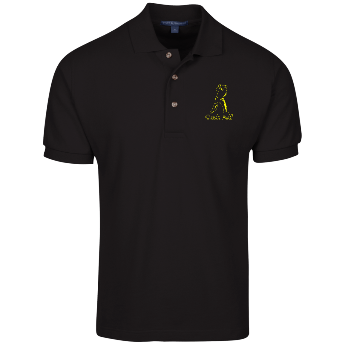 OPG Custom Design #19. GUCK FOLF. Men's Edition. 100% Ring Spun Combed Cotton Polo